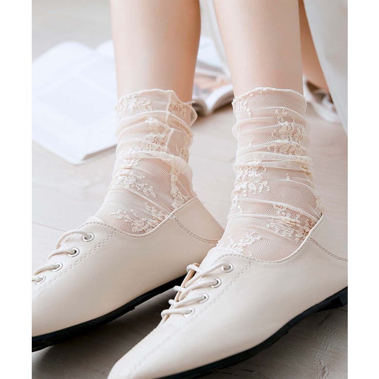 【10％OFFクーポン！12/24(水)限定！】aimoha [2025 MOSOX NEW COLLECTION]花柄レースソックス インナ..
