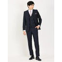 TAKA-Q MEN 超光沢ストレッチ スリムフィット 2ボタン3ピーススーツ 千鳥紺 スーツ