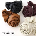 【5/16 1:59まで 5%OFFクーポン】VINGTAINE シュシュ ローズモチーフ フェイクレザー 薔薇 ヘアゴム シンプル ヘアアクセサリー 可愛い ...