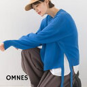 OMNES 【OMNES】スウェットライクニットサイドリボンアンサンブル トップス