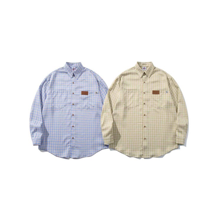 【4/27 9:59まで 10%OFFクーポン】HOOK HOOK -original-　古着風レトロチェック柄ビッグシャツ トップスのサムネイル