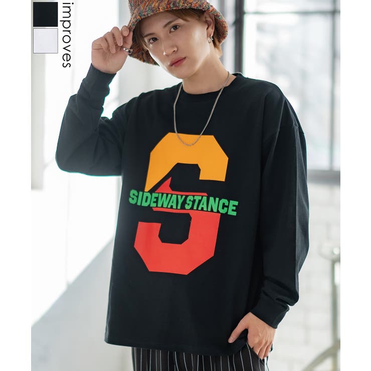 【10％OFFクーポン！11/27(木)1:59まで】improves 長袖Tシャツ メンズ SIDEWAY STANCE サイドウェイスタンス オリジナルプリント カレッジロゴ カットソー ロンT カジュアル スケーター ストリート 古着MIX 韓国