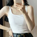 レースレディース スクエアネック カップ付き クロップド丈 バッククロス タンクトップ 女性 レディース 肌着 インナー ブラジャー ブラトップ 春 夏 秋 冬 薄着 キャミソール ノースリーブ シンプル デイリー ラフ リラックス 着まわし 重ね着