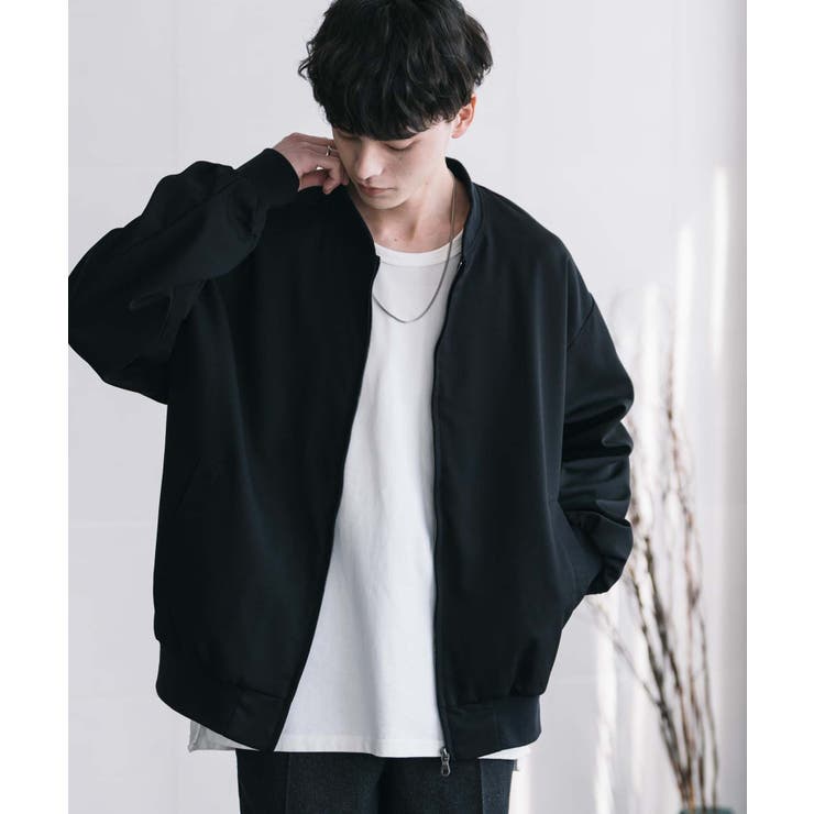 Rocky Monroe フライトジャケット ブルゾン ショート メンズ レディース MA-1 ライトアウター バルーンシルエット ジップアップ オーバーサイズ ビッグシルエット ルーズ ドレープ ストレッチ ミリタリー シンプル 無地 カジュアル ゴル