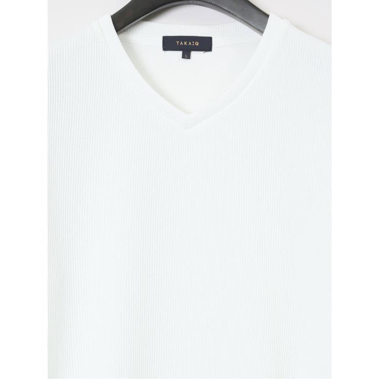 TAKA-Q MEN ストレッチ ダブルフェイス Vネックニットソー トップス