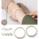CREAM-DOT アンクレット レディース パール ゴム仕様 伸びる 4mm 6mm 8mm 10mm 大粒 小粒 大人 シンプル ナチュラル アクセサリー