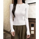 【8/11まで5%OFFクーポン】Miniministore ニットトップス 長袖 春秋冬 リブ編み トップス