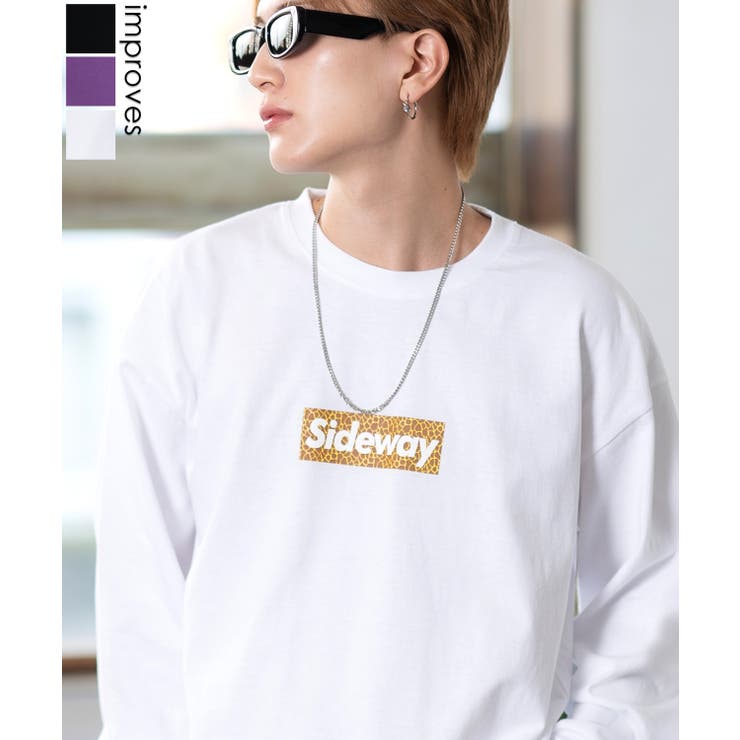 【10％OFFクーポン！1/16(金)1:59まで】improves 長袖Tシャツ メンズ SIDEWAY STANCE サイドウェイスタンス オリジナルプリント ボックスロゴ カットソー ロンT カジュアル スケーター ストリート 古着MIX 韓国 ト
