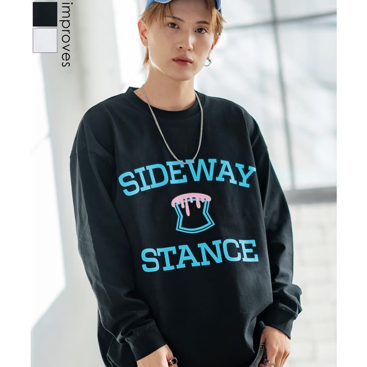 【10％OFFクーポン！11/27(木)1:59まで】improves 長袖Tシャツ メンズ SIDEWAY STANCE サイドウェイスタンス オリジナルプリント アーチロゴ カットソー ロンT カジュアル スケーター ストリート 古着MIX 韓国 ト