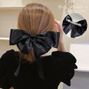 Miniministore サテンビッグリボンバレッタ韓国ヘアアクセ ヘアアクセサリー