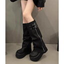 【マラソン期間中 5%OFFクーポン】ANGELCLOSET カバーロングブーツ厚底 ルーズシルエット シューズ・靴