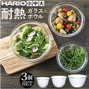 BACKYARD FAMILY HARIO 耐熱ガラス製ボウル3個セット 食器・キッチン用品