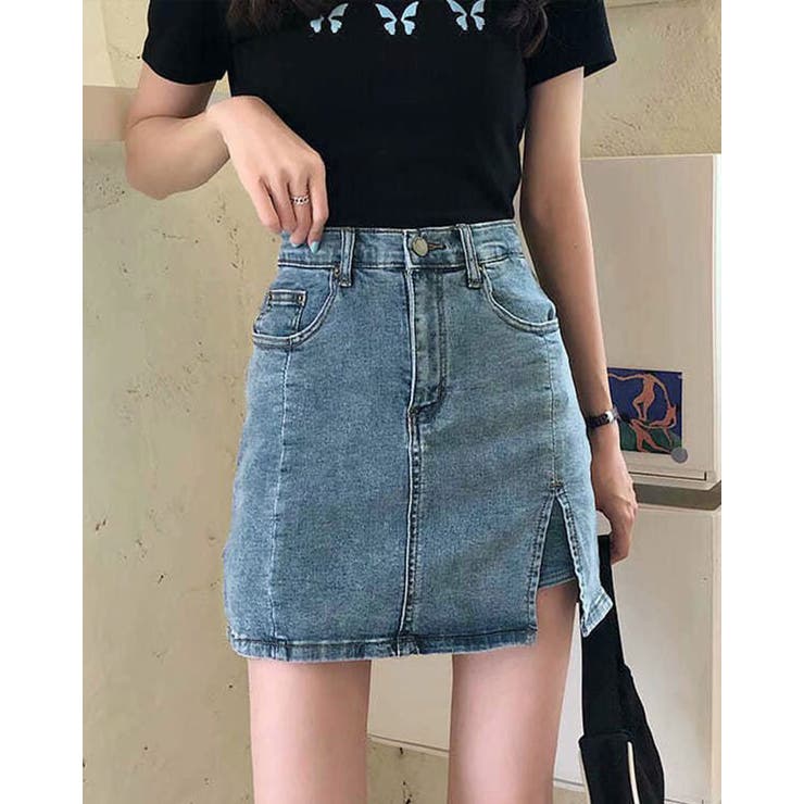 【10％OFFクーポン！9/11(金)1:59まで】kirakiraShop 【SHOPLIST限定】デニムフェイクスカート 4サイズ ボトムス デニム ミニスカート ショートパンツ 台形スカート デニムスカート スカパン フェイクスカート ショート丈 shoplistselect-10005171 SHOPLIST サンプル画像3