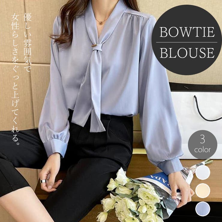 Doula Doula ボウタイブラウス【韓国ファッション】 トップス