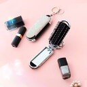 Dazzy オーロラストーンビジューミラー付き折りたたみヘアブラシ 浴衣・着物