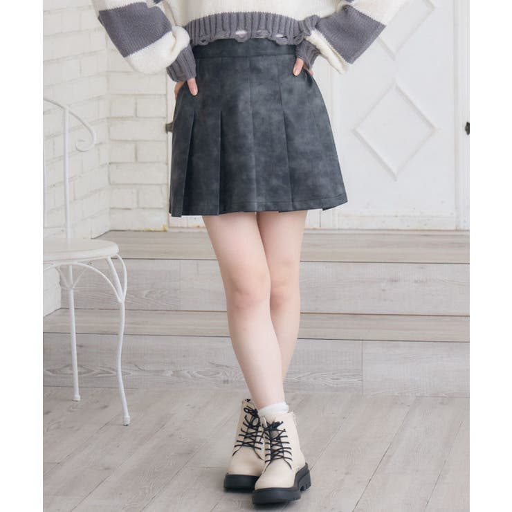 RETRO GIRL ヴィンテージFレザーミニSK スカート