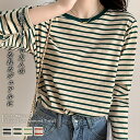 Doula Doula ボーダー長袖Tシャツ【韓国ファッション】【春夏新商品】 トップス
