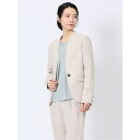 【マラソン期間中 5%OFFクーポン】TAKA-Q WOMEN ストレッチウォッシャブル カラーレスジャケット ライトグレー(セットアップ可能) スーツ