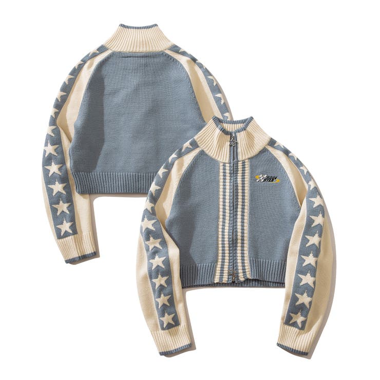 【10％OFFクーポン！12/11(木)1:59まで】HOOK 【HOOK】for girls レーシング風袖星切り替えブルゾンニ..
