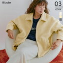 titivate フェイクウールミドル丈ステンカラージャケット アウター(コート・ジャケットなど)