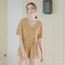 【5/16 1:59まで 5%OFFクーポン】titivate 半袖カシュクールオールインワン/ラッシュガード【SEADRESS シードレス】 水着体型カバー ...