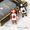 lunolumo ブローチ レディース トランプ 兵隊 ハート スペード 赤 黒 おもちゃ 可愛い プレゼント B アクセサリー