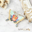 lunolumo ブローチ レディース 蝶 蝶々 ちょうちょ お洒落 可愛い マルチカラー プレゼント B アクセサリー