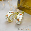 【5/15限定 15%OFFクーポン】lunolumo イヤリング レディース チューリップ 花 フラワー メタル セミフープ 可愛い プレゼント E アクセサ...
