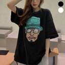 VICTORIA Tシャツ レディース キャラT トップス キャラクター 半袖 チュニック プールオーバー クルーネック カジュアル シンプル かわいい 春 新作 夏 新作 黒 ブラック 白 ホワイト トップス
