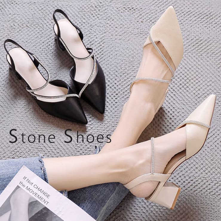 【4時間限定！30％OFFクーポン！】VICTORIA ポインテッドトゥ バック ストラップ パンプス レディース ..