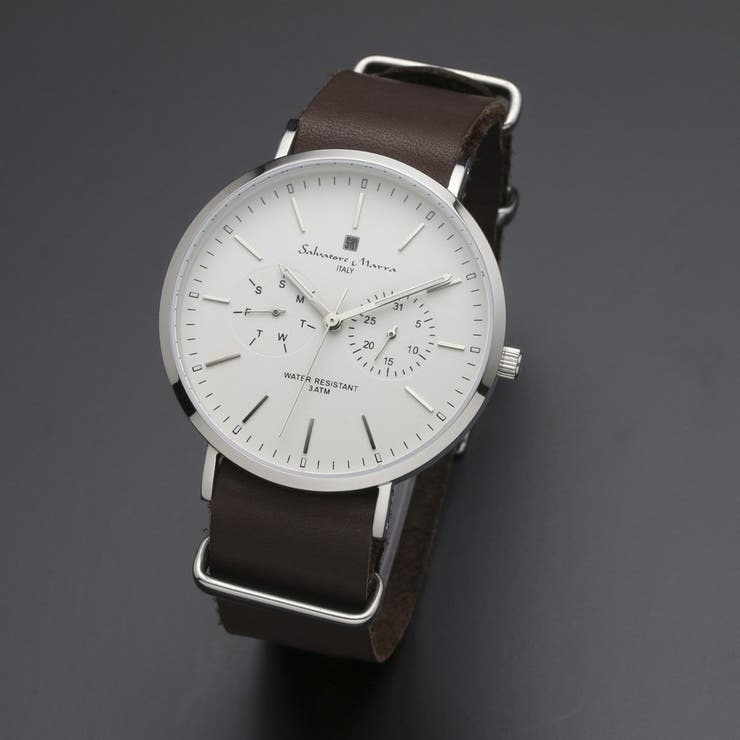 bright wrist Salvatore Marra サルバトーレマーラ腕時計　薄型マルチファンクションウォッチ　SM15117-SSWHSV アクセサリー