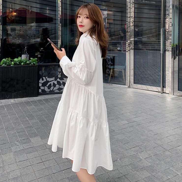 Miniministore シャツワンピース レディース ワイドフリル ワンピース・ドレス