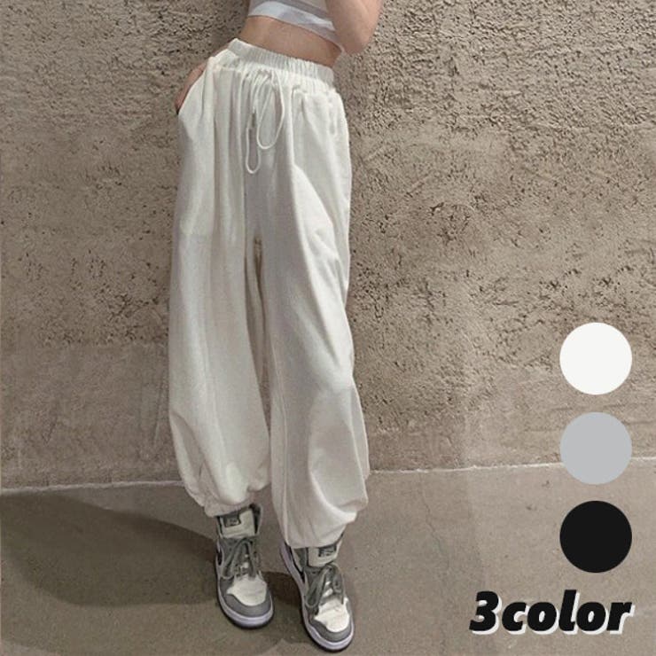 Decorative ジョガーパンツ イージーパンツ シンプル 無地 ハイウエスト ドロスト パンツ ダンス 衣装 ヒップホップ コスチューム 韓国ファッション 大きいサイズ スウェット パンツ パンツ・ズボンのサムネイル