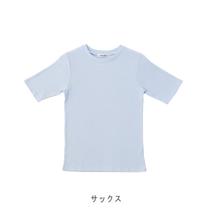 CLOTHY 【テレコ】5分袖リブTシャツ トップス