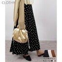 【5%OFFクーポン 9/11 1:59まで】CLOTHY ■残りわずか■ドット柄フレアスカート スカート