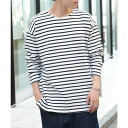 【5%OFFクーポン 9/11 1:59まで】SETUP7【MEN】 【SETUP7】オーバーサイズボーダーカットソー GUILDO RA ライク Shirt バスクシャツ トップス