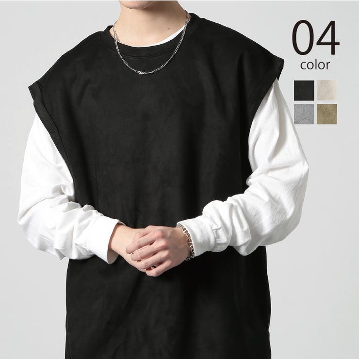 【10%OFFクーポン!11/27(木)1:59まで】SETUP7【MEN】 【SETUP7】シンプルスウェットベスト KNF037 トップス