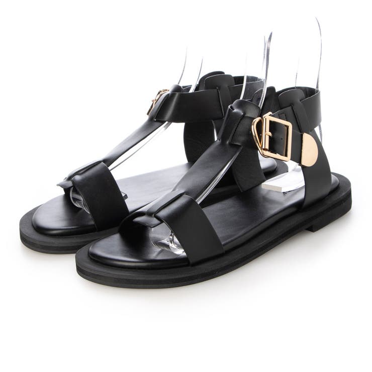 EVOL ラウンドTベルトフラットサンダル シューズ・靴