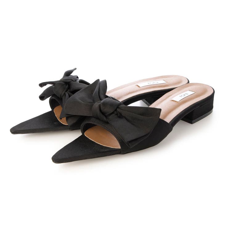 【10％OFFクーポン！2/23(月)1:59まで】EVOL リボン2cmヒールサンダル シューズ・靴