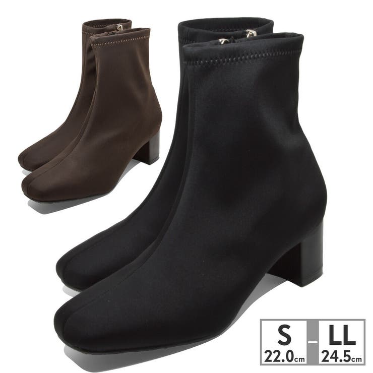 【10％OFFクーポン！3/26(木)1:59まで】つるや ブーツ レディース 6090 撥水 雨 ヒール高さ5.5cm ストレッチ 歩きやすい 痛くなりにくい シューズ・靴