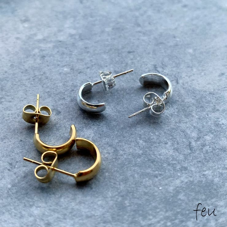 【10％OFFクーポン！2/10(火)1:59まで】feu 【サージカルステンレス】Circle Small Pierce　　アレルギー対応素材　サージカルステンレス　小さめ　シーンレス　オフィス　韓国ファッション アクセサリー