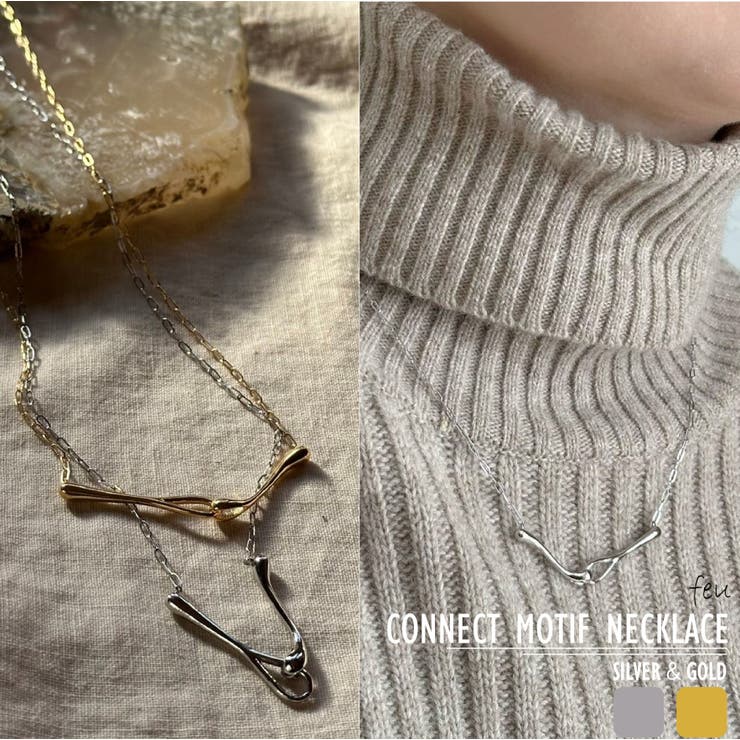 【10％OFFクーポン！1/16(金)1:59まで】feu モチーフネックレス ショート丈 ニュアンス おしゃれ カジュアルモード オフィスカジュアル 春夏秋冬 韓国ファッション レディース通販 アクセサリー