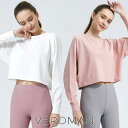【5/16 1:59まで 5%OFFクーポン】VEROMAN FIT ヨガウェア 長袖 トップス ゆったり ショート丈 おしゃれ コットン フィットネス ジム ...