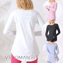 【5/10限定 15%OFFクーポン】VEROMAN FIT ヨガ トップス 長袖 ロング丈 ロングTシャツ シンプル ppi-lse033 VeroMan ス...