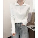 【8/11まで5%OFFクーポン】SUNSHINE CLOSET ニットトップス ハーフジップ 春秋冬 トップス