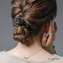 【マラソン期間中 5%OFFクーポン】CREAM-DOT シュシュ ヘアゴム ローズ 立体 サテン調 光沢感 バイカラー モノトーン 小さめ ヘアアクセサリー 髪留め まとめ髪 大人 ブラック アイボリー ヘアアクセサリー