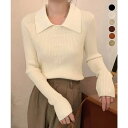 【5%OFFクーポン 9/11 1:59まで】Miniministore ポロニットトップスきれいめニットセーター トップス