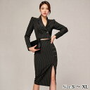 GRAXIA ショート丈ジャケットピンストライプセットアップ(キャバドレス・CABARETDRESS) ワンピース・ドレス