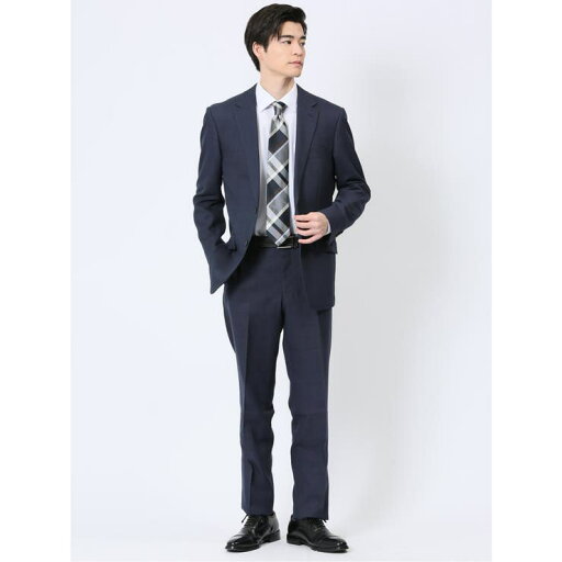 TAKA-Q MEN ストレッチウォッシャブル レギュラーフィット 2ボタン2ピーススーツ ウィンドペン紺 スーツ TAKA-Q MEN ストレッチウォッシャブル レギュラーフィット 2ボタン2ピーススーツ ウィンドペン紺 スーツ