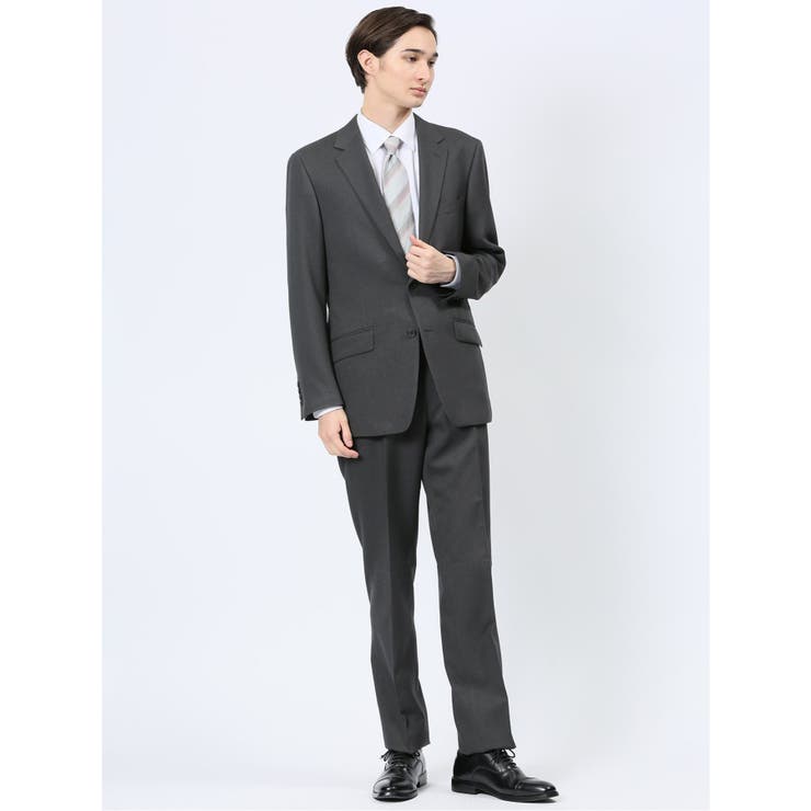 【10%OFFクーポン!11/27(木)1:59まで】TAKA-Q MEN ストレッチウォッシャブル レギュラーフィット 2ボタン2ピーススーツ ストライプグレ...